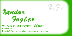 nandor fogler business card